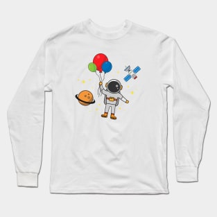 Astronaut Floating With Balloon Long Sleeve T-Shirt